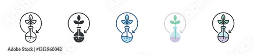 Biology Icon Set Multiple Style Collection