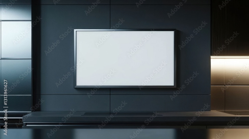 Fototapeta premium Mockup of a thin silver frame.