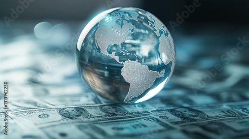 Crystal Earth Globe on US Dollars