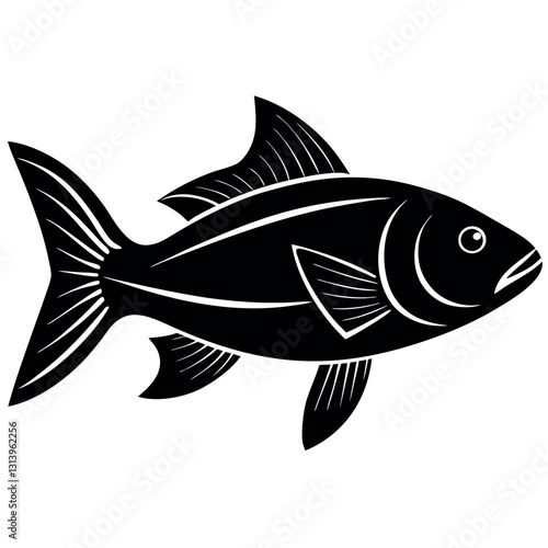 A fish-silhouette-illustration-on-white-background.eps