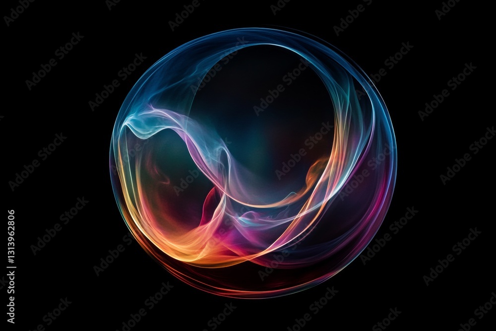 A captivating abstract sphere with swirling colors and luminous effects, creating a sense of motion and ethereal beauty against a dark background. A captivating abstract sphere with swirling colors and luminous effects, creating a sense of motion and ethereal beauty against a dark background.