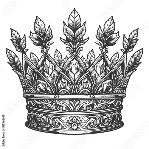 Ornate Floral Crown vector illustration