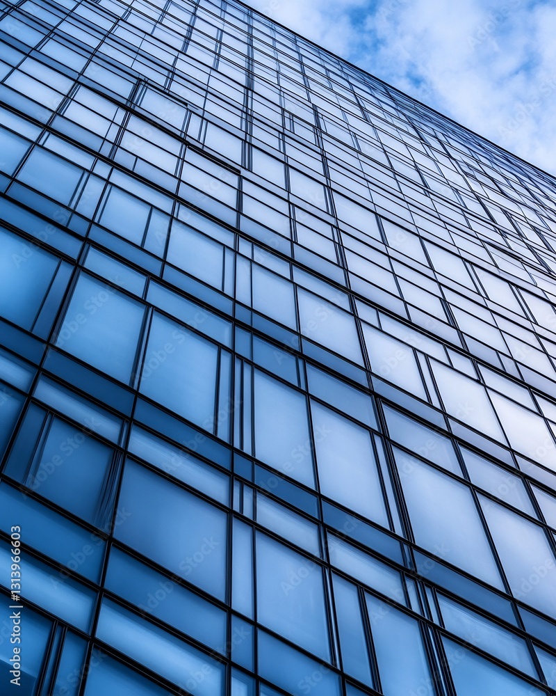 Modern steel and glass building architecture close-up shot Modern steel and glass building architecture close-up shot