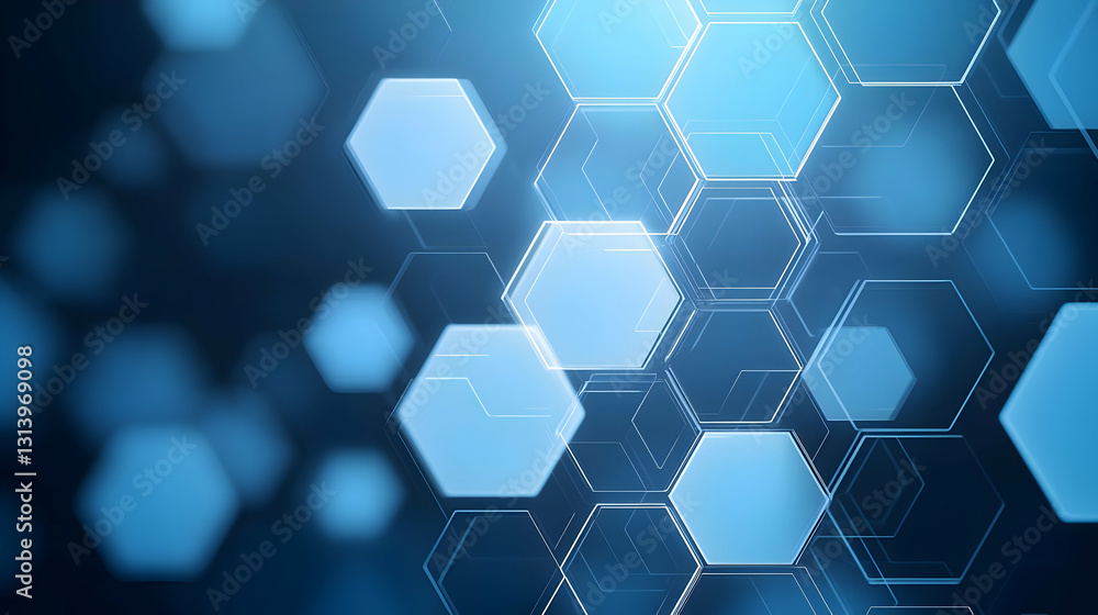 Abstract Background With Blue Hexagonal Shapes On Dark Gradient With Futuristic Technology Design Abstract Background With Blue Hexagonal Shapes On Dark Gradient With Futuristic Technology Design