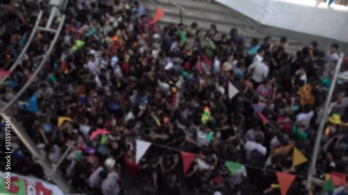 Wallpaper Mural Blurred footage of a crowd celebrating Songkran, Thailand's New Year festival, in Bangkok, Thailand. Torontodigital.ca