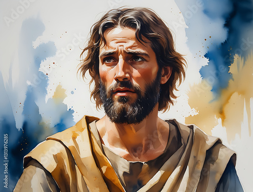 Obraz na płótnie Watercolor Painting Illustration of Thomas, Thomas was nicknamed