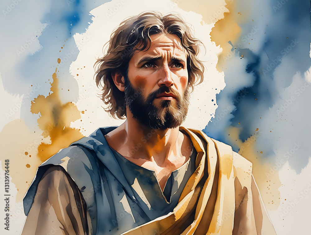Watercolor Painting Illustration of Thomas, Thomas was nicknamed