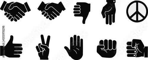 set of hand gestures