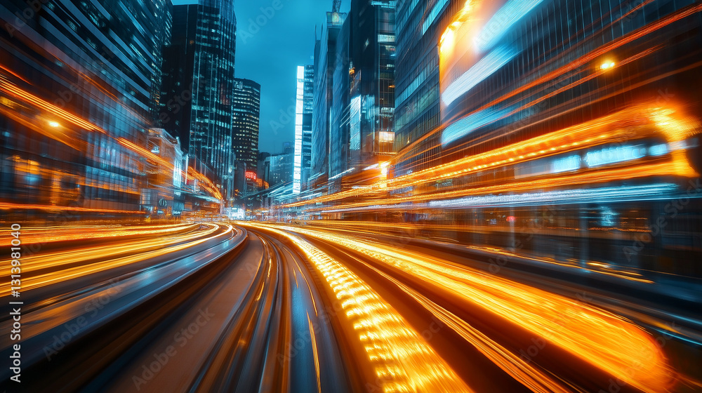 Fast-paced urban motion blur showcasing city speed and dynamic movement with a vibrant background. AI Generated Images Fast-paced urban motion blur showcasing city speed and dynamic movement with a vibrant background. AI Generated Images