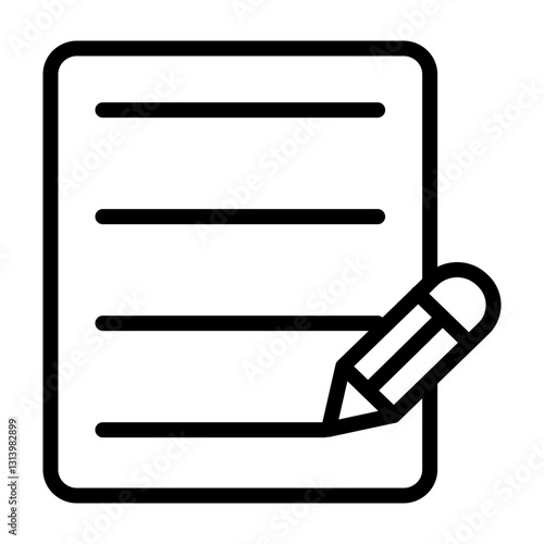Script Page Vector Line Icon Design