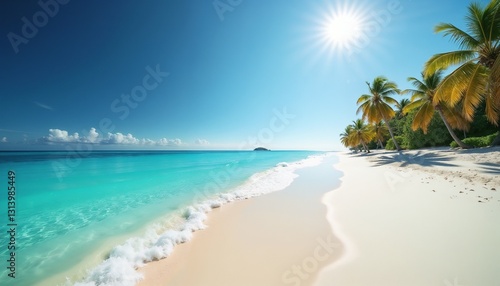 Sunbathing on a tropical island