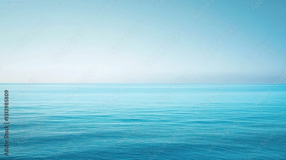 The beautiful ocean horizon is visible under a clear sky The beautiful ocean horizon is visible under a clear sky