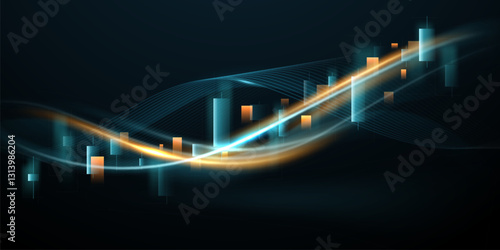 business vector illustration design Stock market charts or Forex trading charts for business and finance ideas.