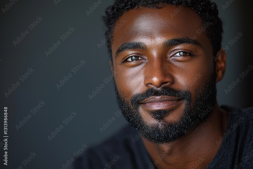 Portrait of a happy African American man with a healthy smile, captured in a head shot Portrait of a happy African American man with a healthy smile, captured in a head shot