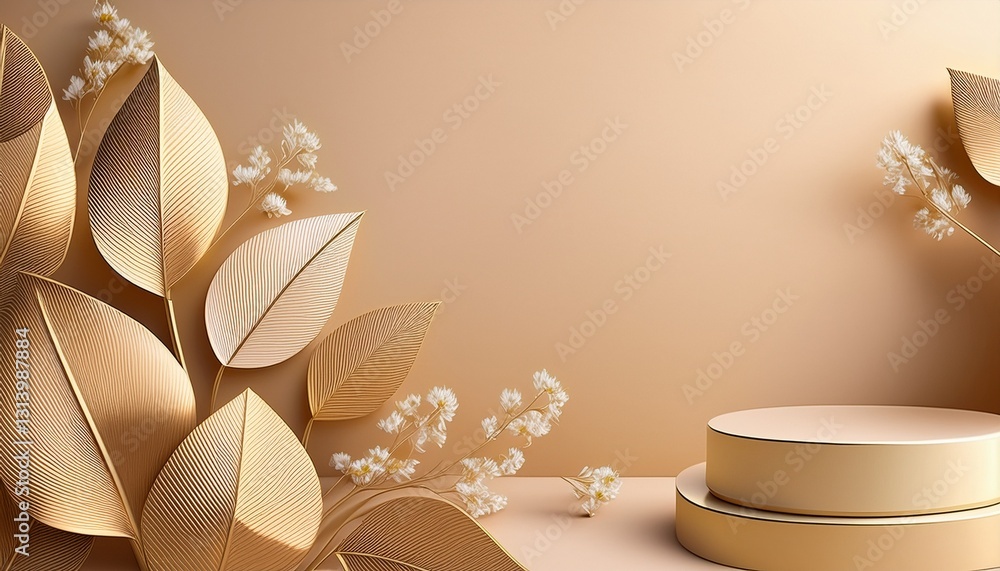 Beige background with subtle golden accents and elegant botanical details, creating a refined and sophisticated design. Perfect for luxury branding and elegant projects Beige background with subtle golden accents and elegant botanical details, creating a refined and sophisticated design. Perfect for luxury branding and elegant projects