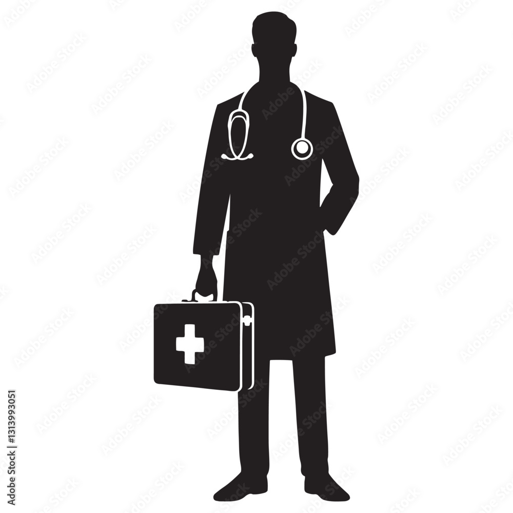 Holistic Doctor silhouette, promoting well-being inside and out - Doctor illustration - Minimalist Doctor vector - Professional silhouette
Holistic Doctor silhouette, promoting well-being inside and out - Doctor illustration - Minimalist Doctor vector - Professional silhouette