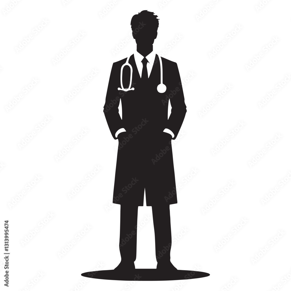 Experienced Doctor silhouette, a veteran in medical care - Doctor illustration - Minimalist Doctor vector - Professional silhouette
Experienced Doctor silhouette, a veteran in medical care - Doctor illustration - Minimalist Doctor vector - Professional silhouette