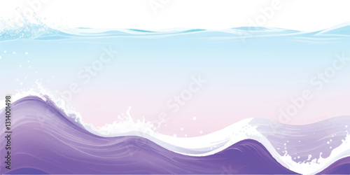 "Purple Ocean: Fluid Abstract Watercolor Wave Texture: Soft and fluid watercolor waves in shades of purple and white, perfect for banners, digital art, or any ocean-inspired graphic design project."
