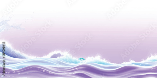 "Gentle Ocean Wave: Watercolor Abstract Background: A serene abstract watercolor ocean wave texture in purple and white hues, ideal for creative backgrounds and digital design projects."