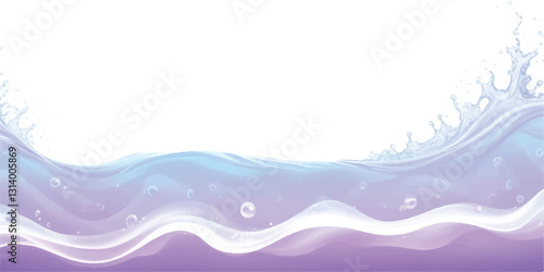 "Ocean Waves in Abstract Purples  Whites: A fluid watercolor ocean wave texture with soft purple tones and gentle white waves, ideal for creative backgrounds and ocean-inspired designs."
