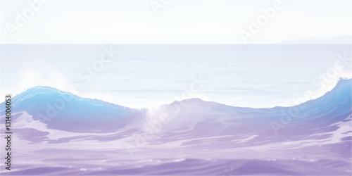 "Ocean Waves in Abstract Purples  Whites: A fluid watercolor ocean wave texture with soft purple tones and gentle white waves, ideal for creative backgrounds and ocean-inspired designs."
