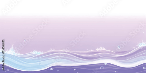 "Purple Wave: Abstract Watercolor Ocean Texture Background with soft purple and white hues for an ocean-inspired design, perfect for digital art and banner graphics."
