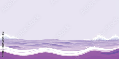 "Purple Wave: Abstract Watercolor Ocean Texture Background with soft purple and white hues for an ocean-inspired design, perfect for digital art and banner graphics."
