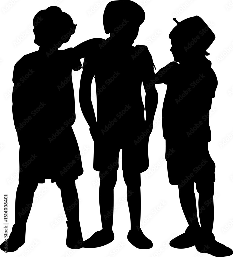 children black silhouette, vector on white background children black silhouette, vector on white background