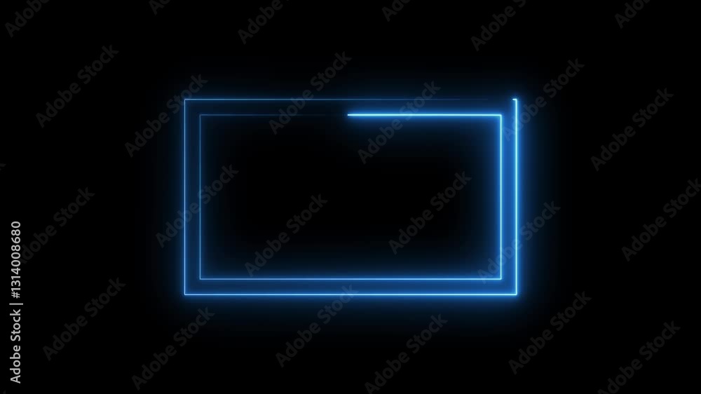 Neon rectangle. Seamless loop neon rectangle frame animation. Neon rectangle. Seamless loop neon rectangle frame animation.