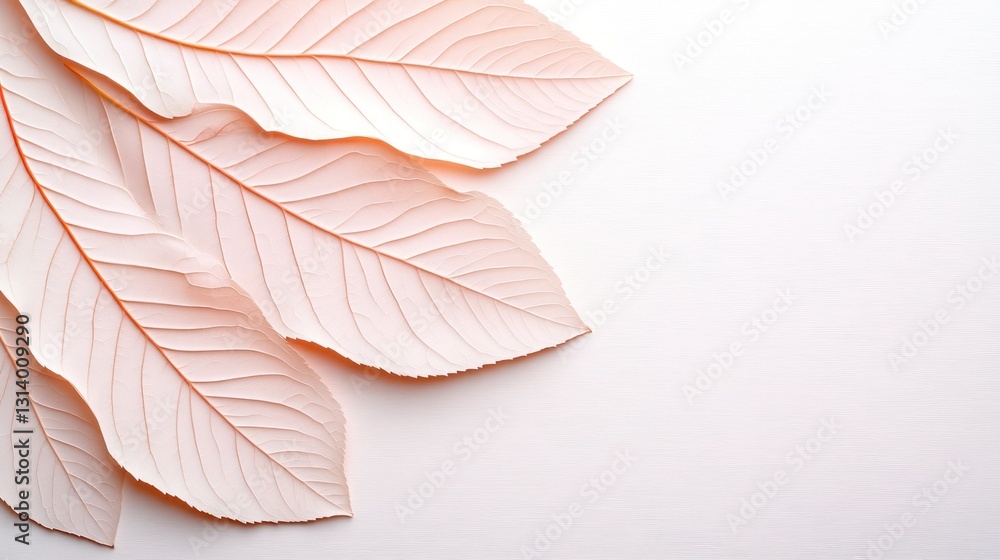 Peach Leaves Minimalist Photography: Elegant Botanical Still Life Peach Leaves Minimalist Photography: Elegant Botanical Still Life