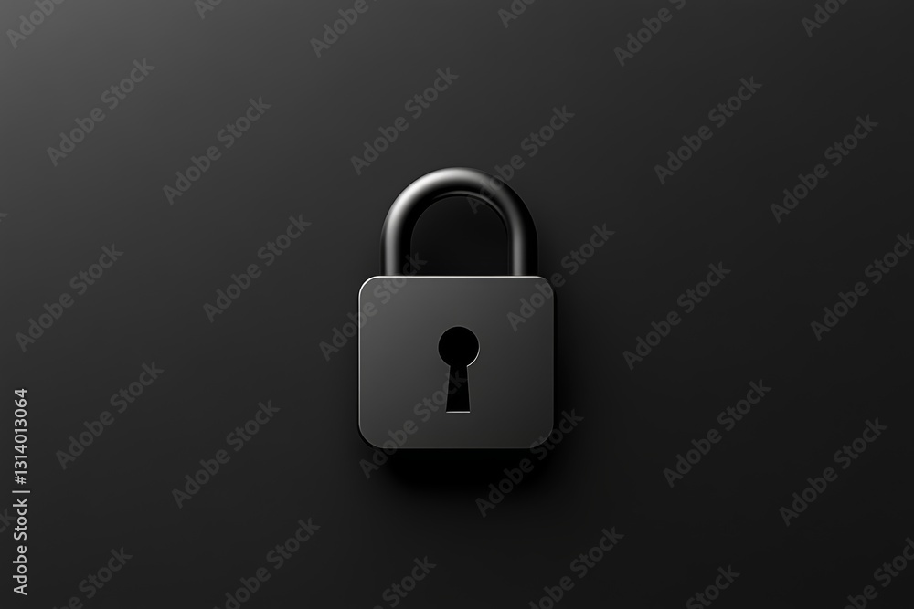 A minimalist black padlock situated on a dark background symbolizes security and protection. Perfect for concepts related to safety and privacy. A minimalist black padlock situated on a dark background symbolizes security and protection. Perfect for concepts related to safety and privacy.