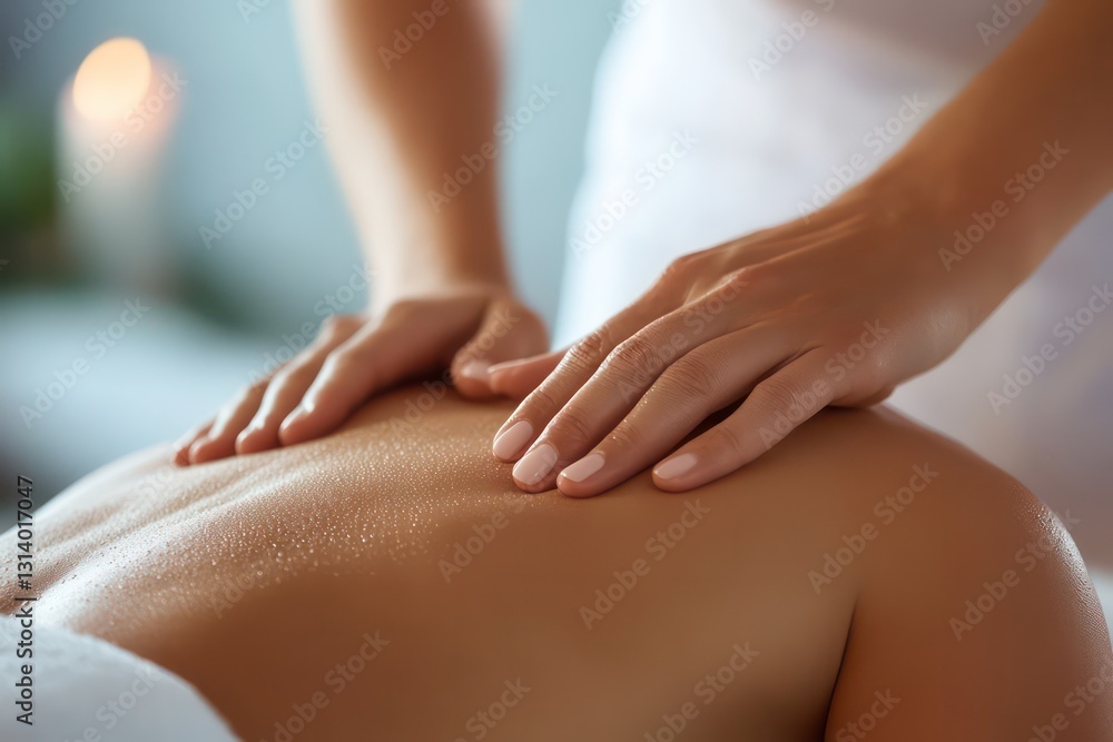 A macro shot of a massage therapist using acupressure techniques on a woman’s back, capturing the essence of relaxation A macro shot of a massage therapist using acupressure techniques on a woman’s back, capturing the essence of relaxation