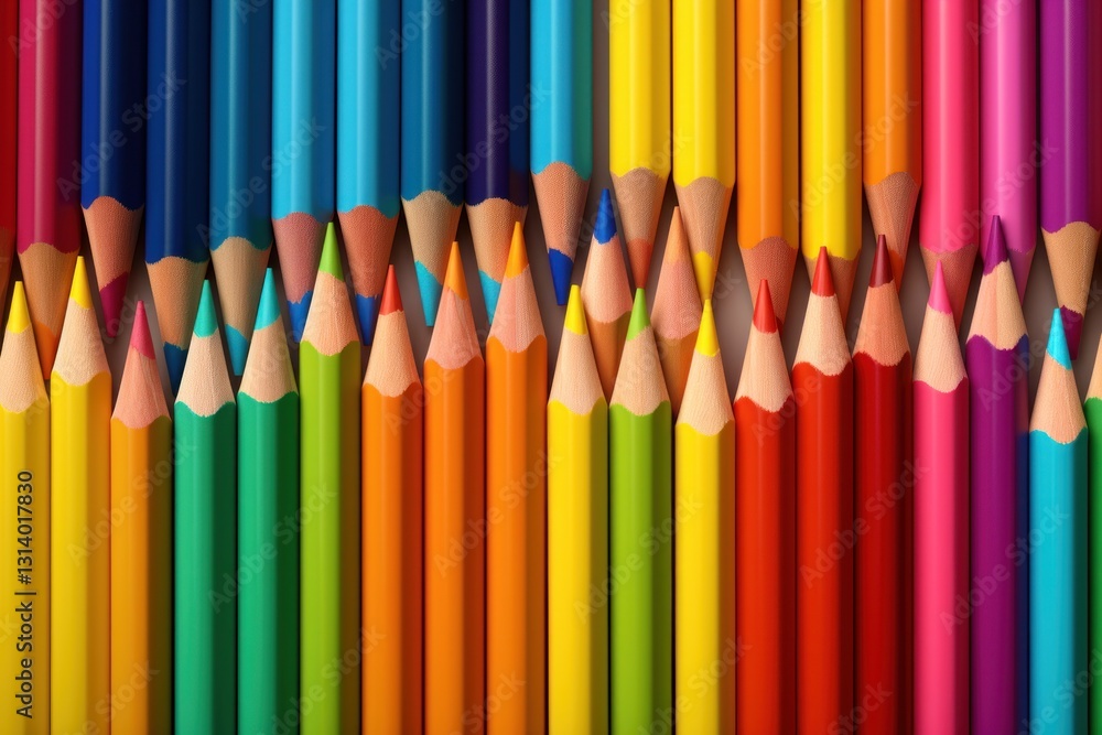 A Collection of Vibrant Colored Pencils in a Rainbow of Colors A Collection of Vibrant Colored Pencils in a Rainbow of Colors