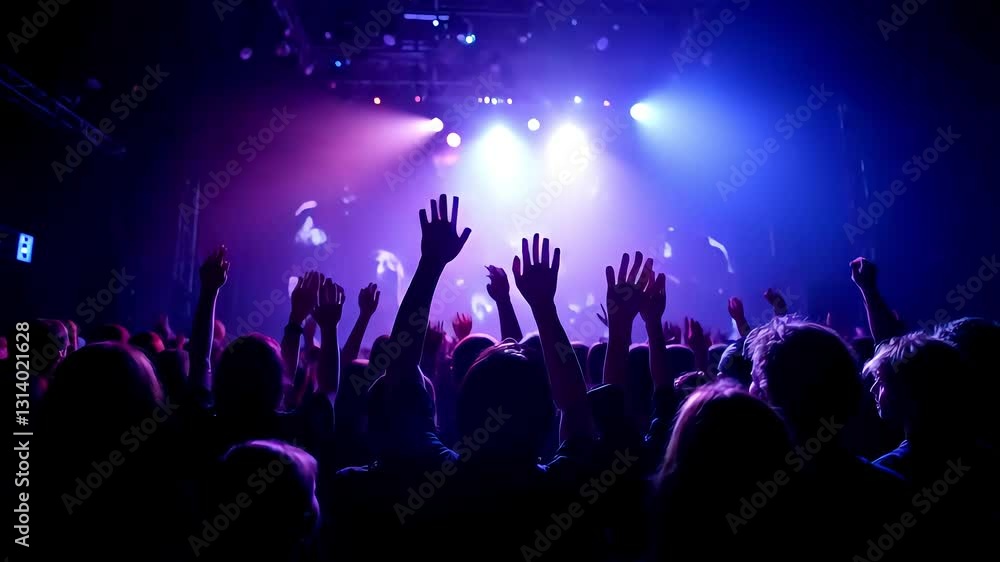 custom made wallpaper toronto digitalCrowd of enthusiastic concertgoers with raised hands enjoying a live music performance under vibrant lights
