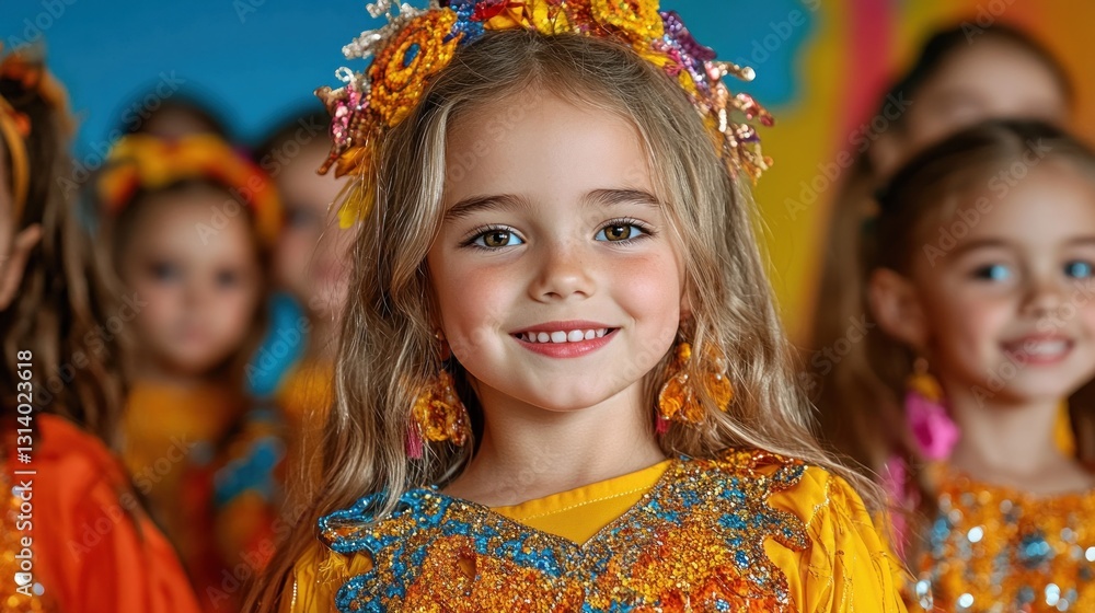Adorable Girl in Festive Attire