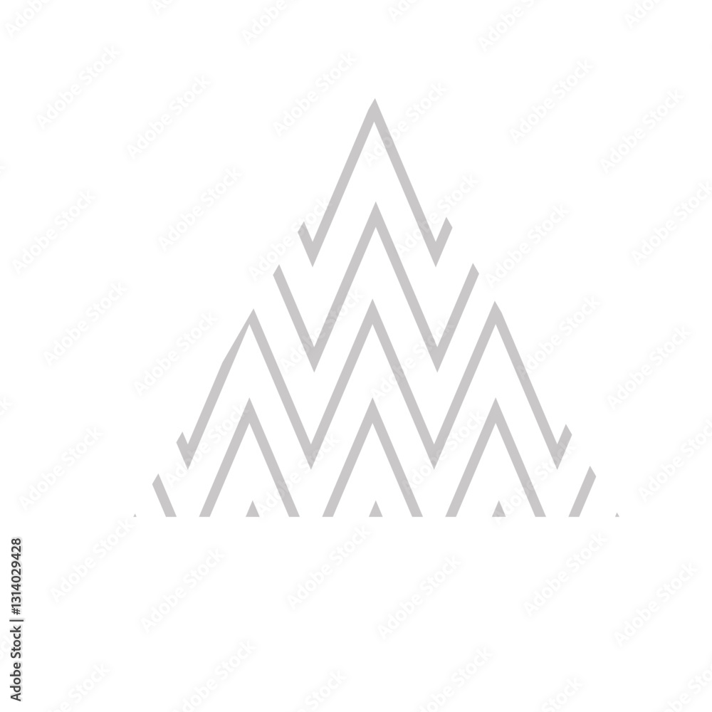 Fototapeta premium Aesthetic Zigzag Line Triangle Illustration