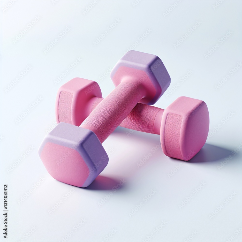 Dumbbell Duo: A pair of vibrant dumbbells, inviting an active lifestyle, is artfully arranged, evoking a sense of strength and wellness. Dumbbell Duo: A pair of vibrant dumbbells, inviting an active lifestyle, is artfully arranged, evoking a sense of strength and wellness.