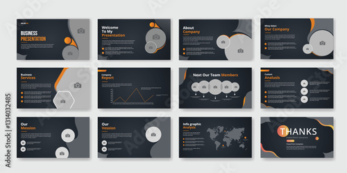 Creative business presentation slides template design. Use for modern presentation background, brochure design, website slider, landing page, annual report, company profile