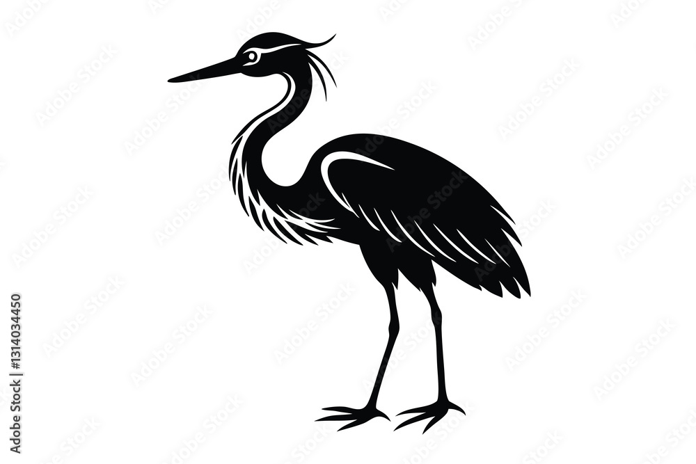 silhouette of a heron Vector silhouette of a heron Vector