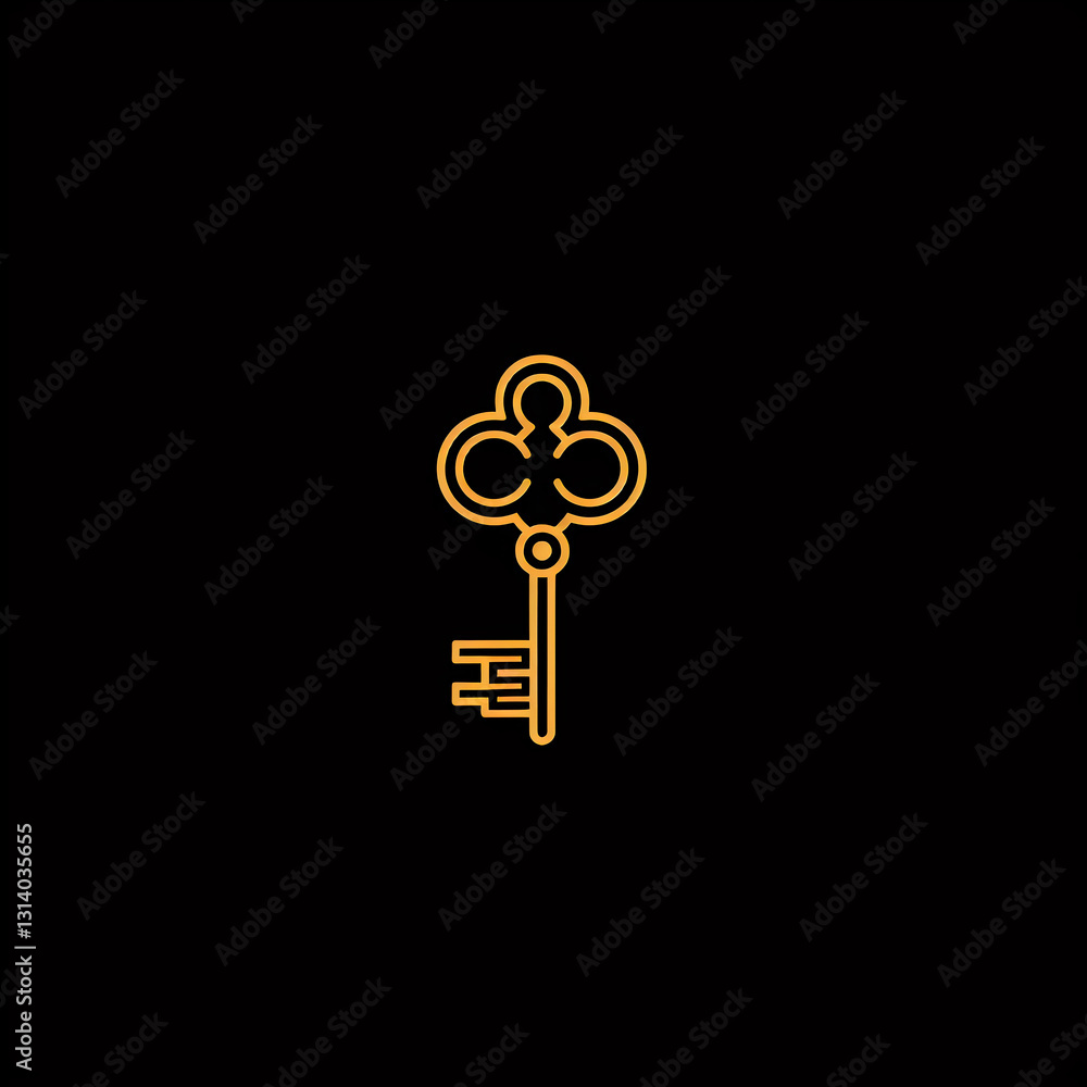 Obraz premium golden key on black background