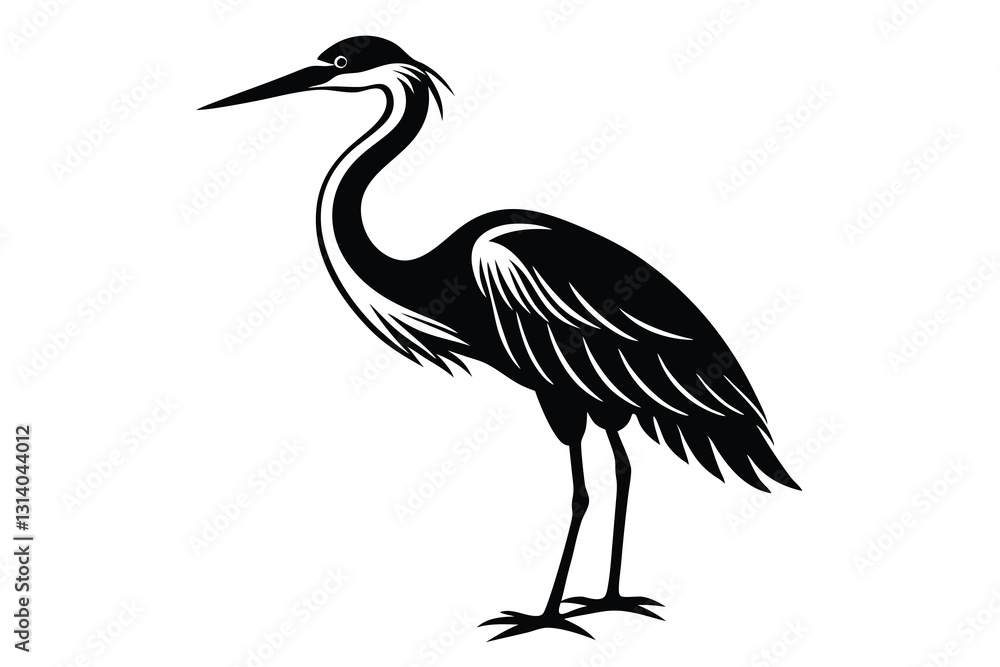 Fototapeta premium Heron Animal Silhouette Design