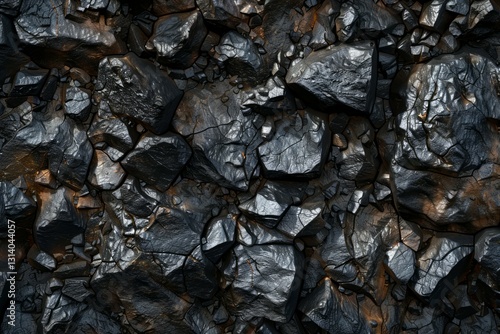 Wallpaper Mural Photo of Big pile of natural black coals. Detailed photo textured background Torontodigital.ca