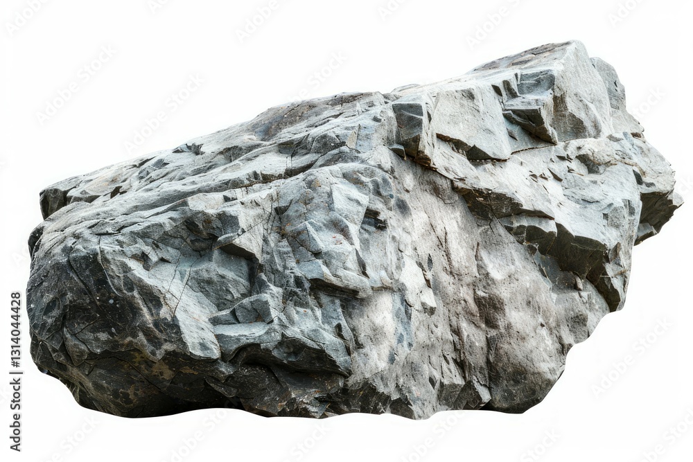 Naklejka premium Large gray rock isolated on white background. Artificial intelligence image