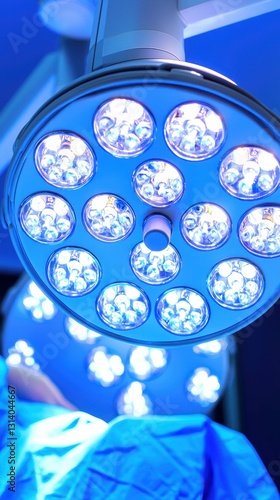 Surgical Lamps Illuminating an Operating Room Preparing for a Critical Medical Procedure Scene