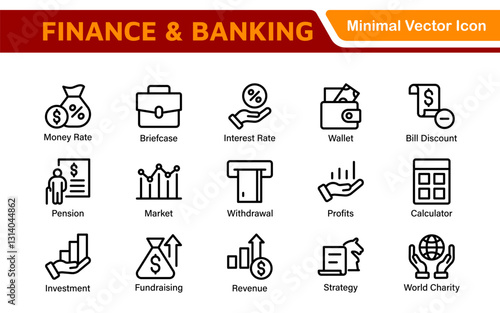 Finance and Accounting Icons Collection. Vector-Based Icons for Money Management, Investment, Taxes, and Business Finance