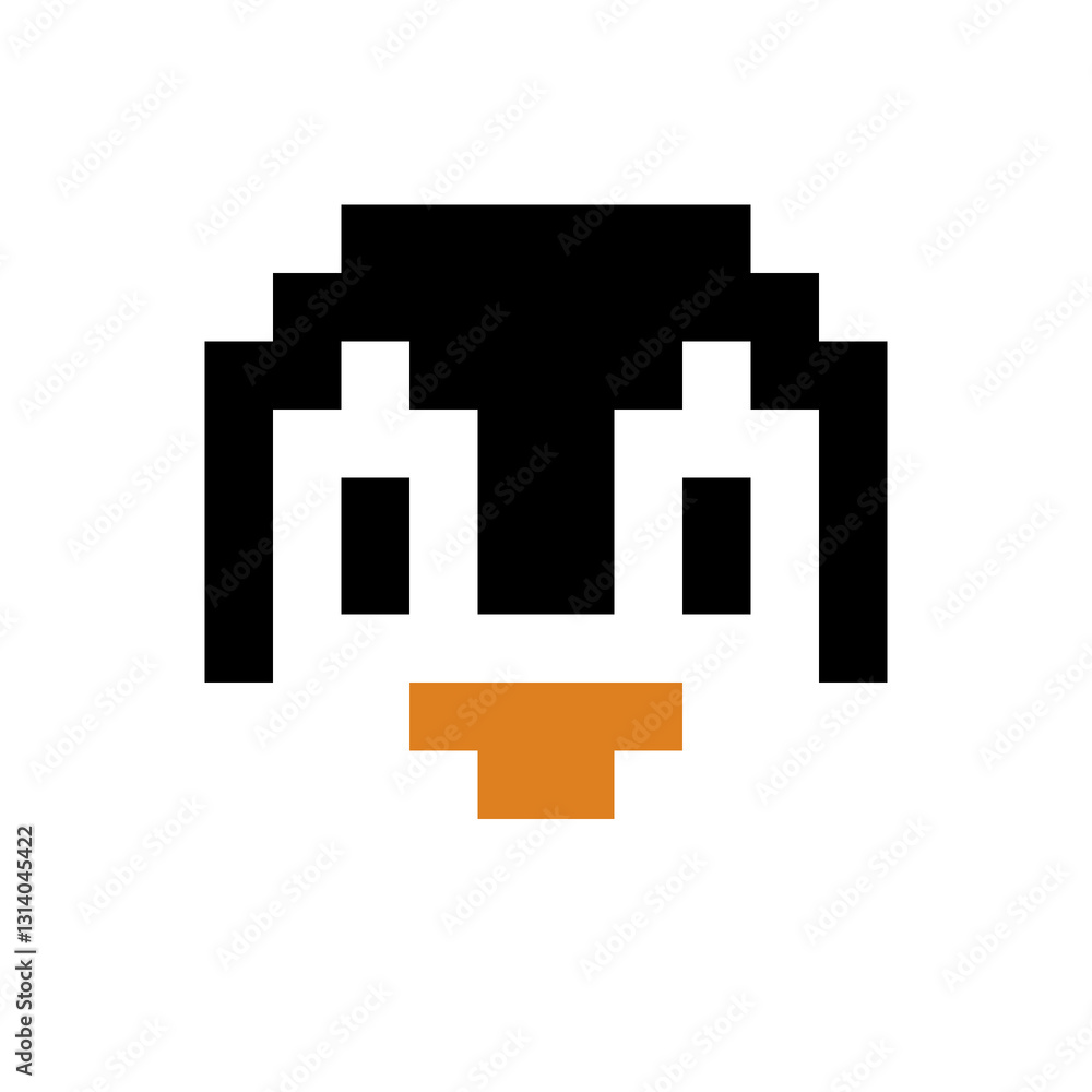 Obraz premium Pixel Art Penguin Character