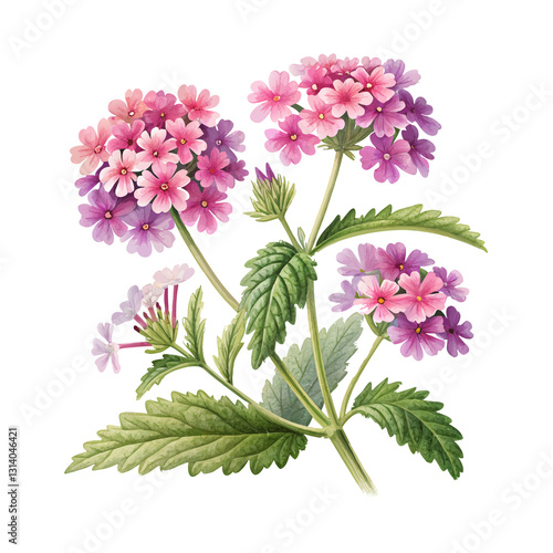 Tableau sur toile "Vibrant Pink and Purple Verbena Blossoms in Bloom"