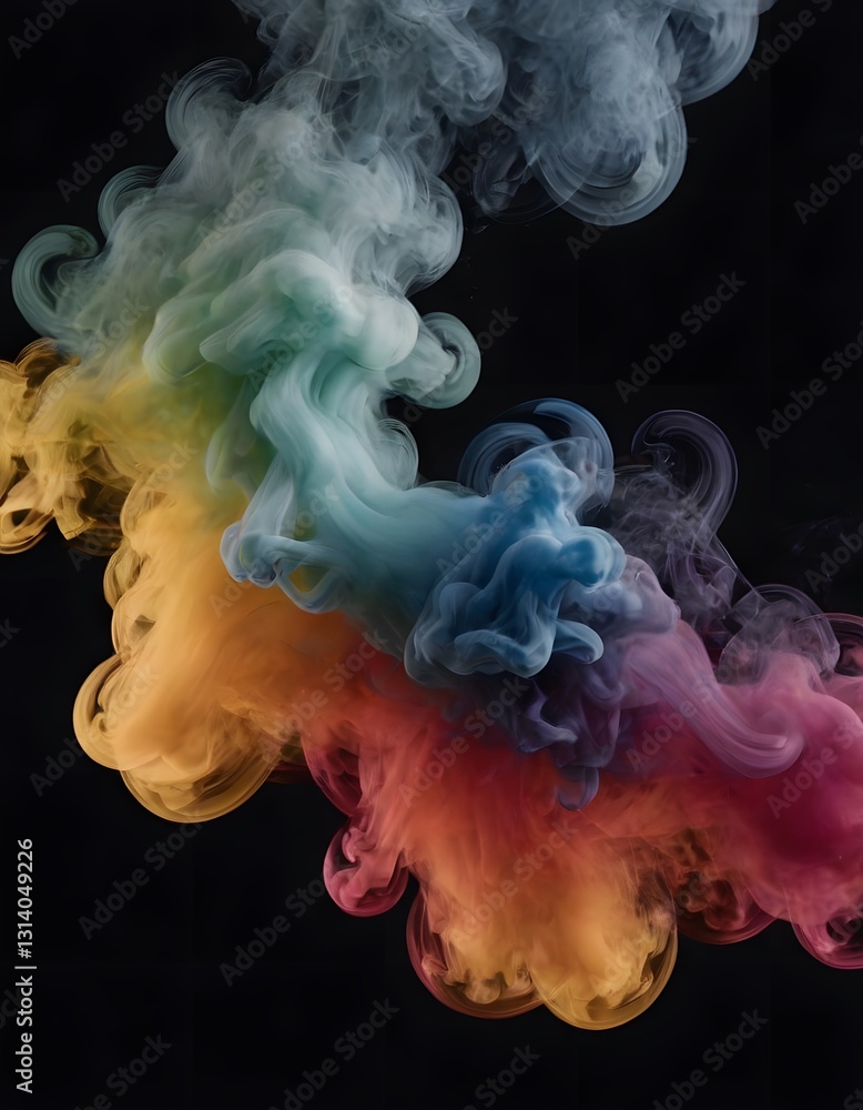 Fototapeta premium smoke effect isolated on a black background