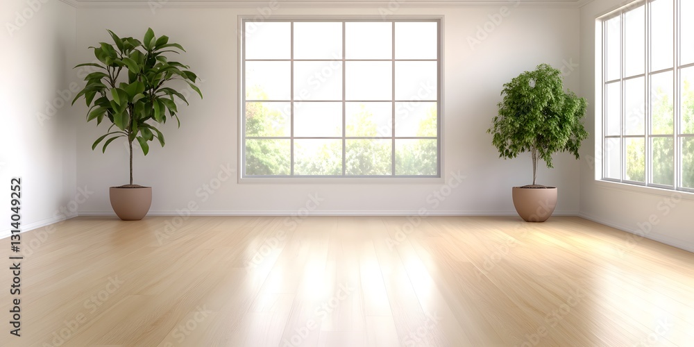 Bright and minimalist empty light room interior with plants modern decor natural lighting peaceful atmosphere Bright and minimalist empty light room interior with plants modern decor natural lighting peaceful atmosphere