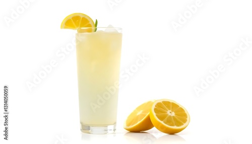 glass of lemonade isolated on White Background cutout